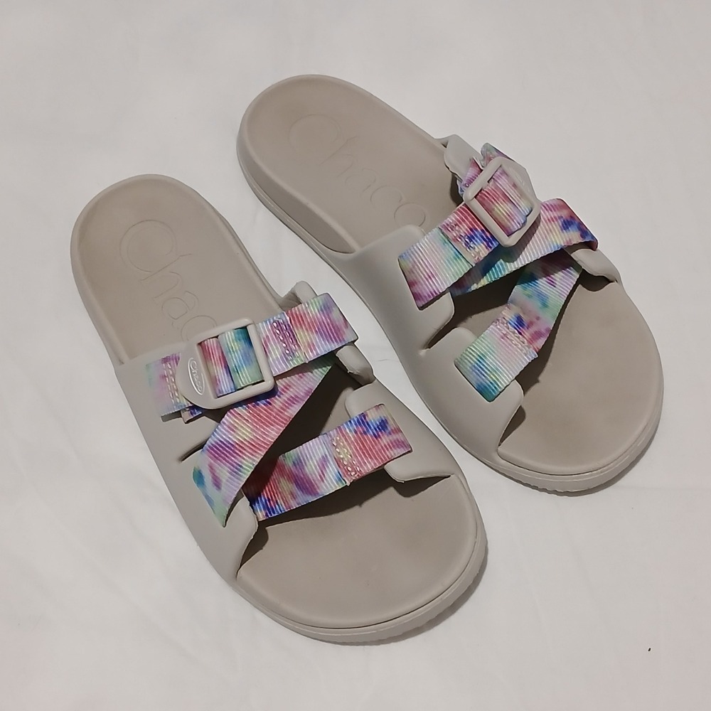 Chacos Kids Size K2 Slides Tie Dye Adjustable Straps Sandal Beach Pool Comfort